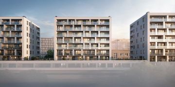 Čtvrť Emila Kolbena - bytové domy Kamila, Albína a Marie