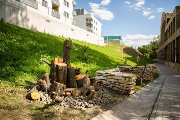 Čtvrť Emila Kolbena - naučná stezka. Zastavení Ještěrky a biokoridor s broukovištěm a zídkou.